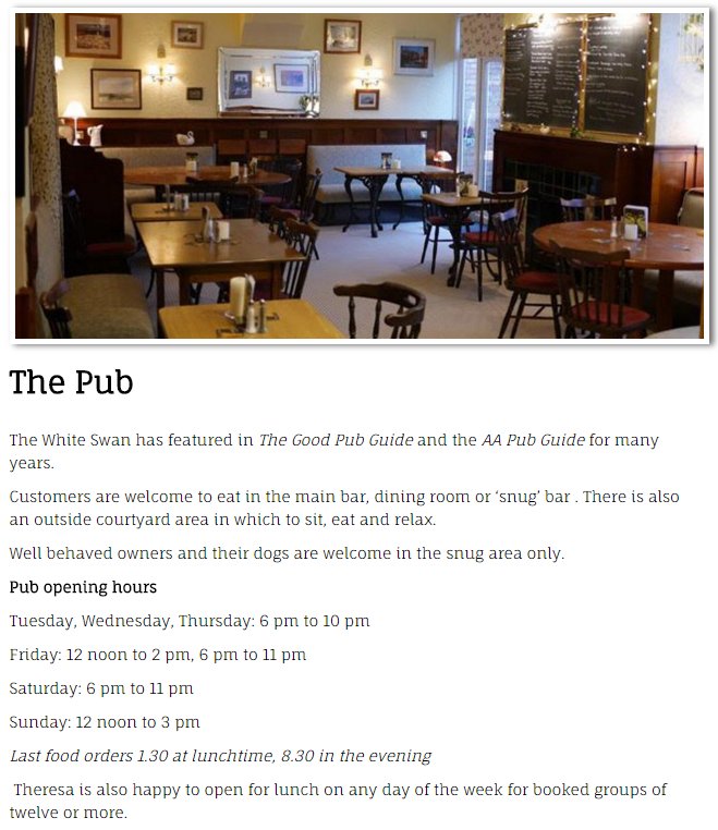 Opening Hours - we would love to see you here for a refreshing drink or fab food!