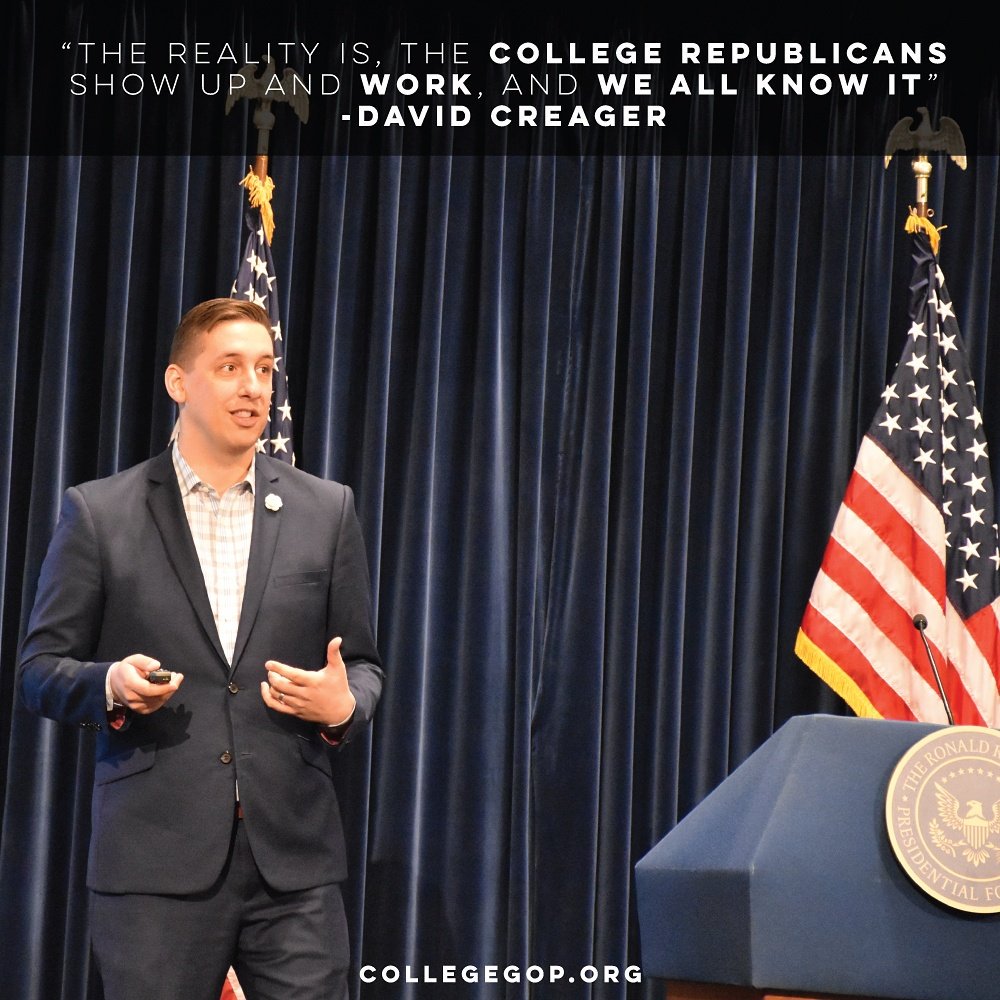 cacollegegop's tweet photo. CR's show up and work. Thank you David Creager for speaking about Victory in 2016 at #CCRBOD2016 https://t.co/W73e4I1vmC
