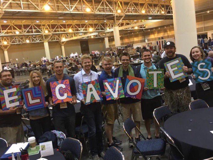 ELCAadvocacy's tweet photo. #ELCACWA #ELCAGG Take an #ELCAvotes pic w/ your friends for a chance to win tshirts! Stop by the plenary entrance! https://t.co/GJpBRhs9q5