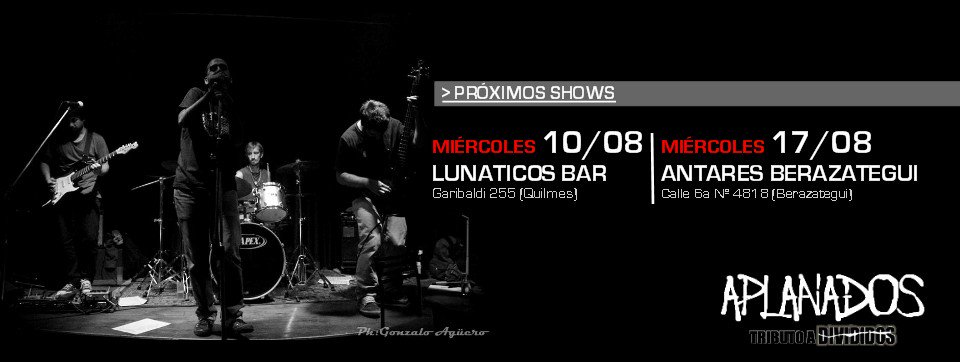 aplanados's tweet photo. > PRÓXIMOS SHOWS

MIÉRCOLES 10/08 - Lunaticos Bar (#Quilmes)
MIÉRCOLES 17/08 - Antares Berazategui (#Berazategui) https://t.co/zsECQhdqF1