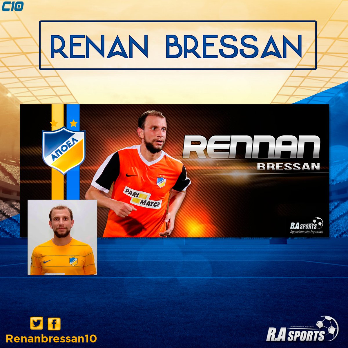 RASPORTS_'s tweet photo. Curta e compartilhe a Fan Page Oficial do Jogador @Bressanjogador 
#apoel #RASPORTS #RENANBRESSAN https://t.co/nPQqToqbMN