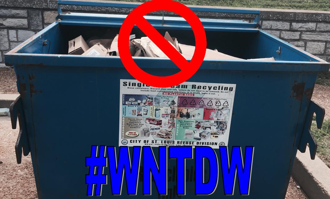 STLCityRecycles's tweet photo. #WhatNOTToDoWeds (1) Don’t let rain contaminate your recyclables! Report missing lids to @stlcsb (622-4800)... https://t.co/kKF3Ihlc2V