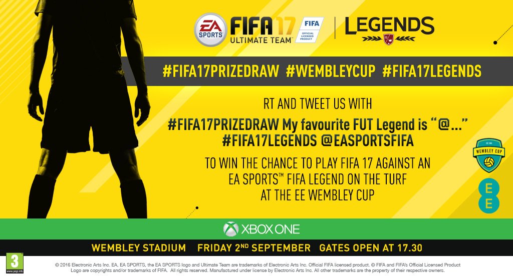 #FIFA17PRIZEDRAW RT &amp; reply for a chance to play #FIFA17 against an EA SPORTS Legend. T&amp;Cs x.ea.com/11509