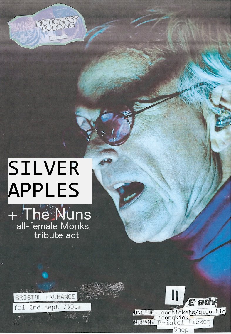 so stoked for SILVER APPLES and Monks tribute act <a href="/TheeNuns/">Ye Nuns</a> in BRISTOL <a href="/exchangebristol/">Exchange Bristol</a> 02/09, tix @HeadfirstBris