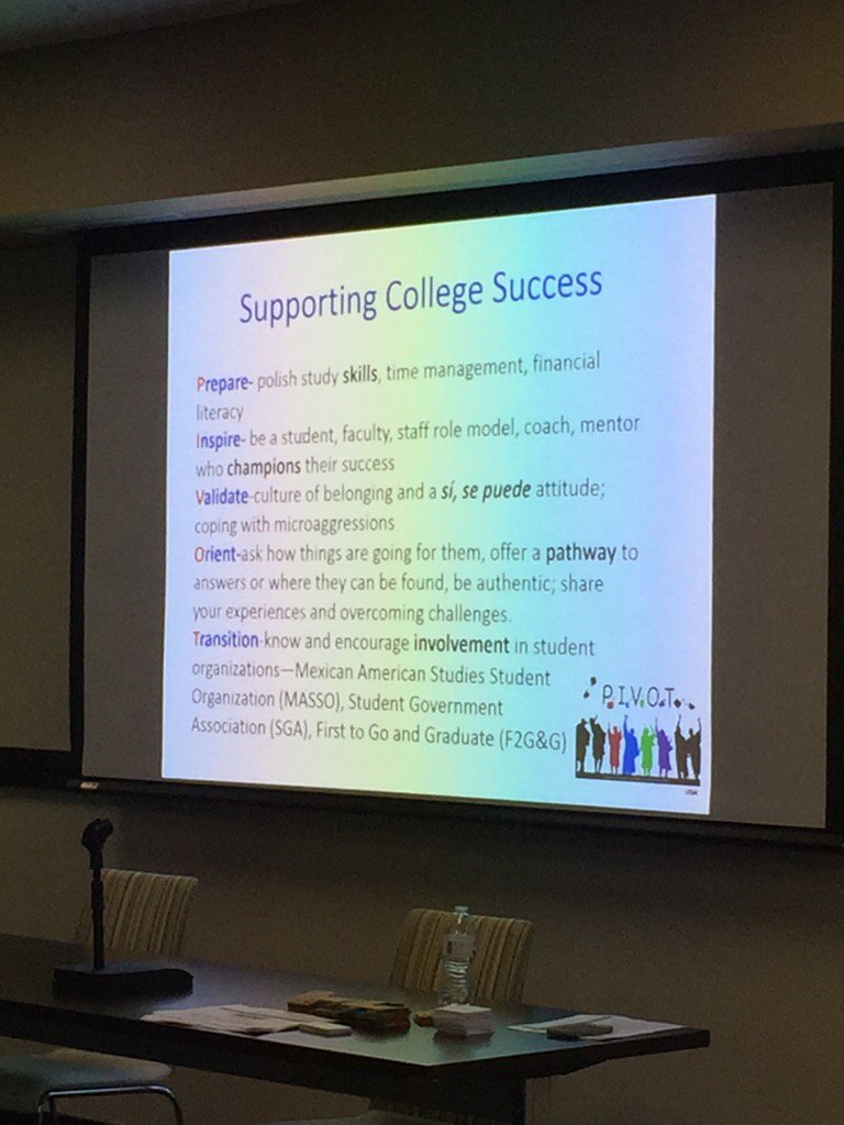 MariRodPhD's tweet image. Thanks @UTSA Dr. Rhonda Gonzales &amp;amp; Dr. Patricia Sanchez for sharing PIVOT strategies for #ImFirstGen with #TAsROCK