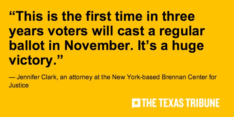 A federal judge has approved the plan to weaken the Texas voter ID law: trib.it/2aMldx5 #txlege