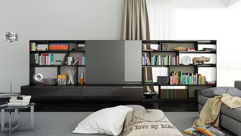3D B&B bookcase with books, Render-Ready buff.ly/2aLNBiu #archviz #architecture #interiordesign #3dinteriors