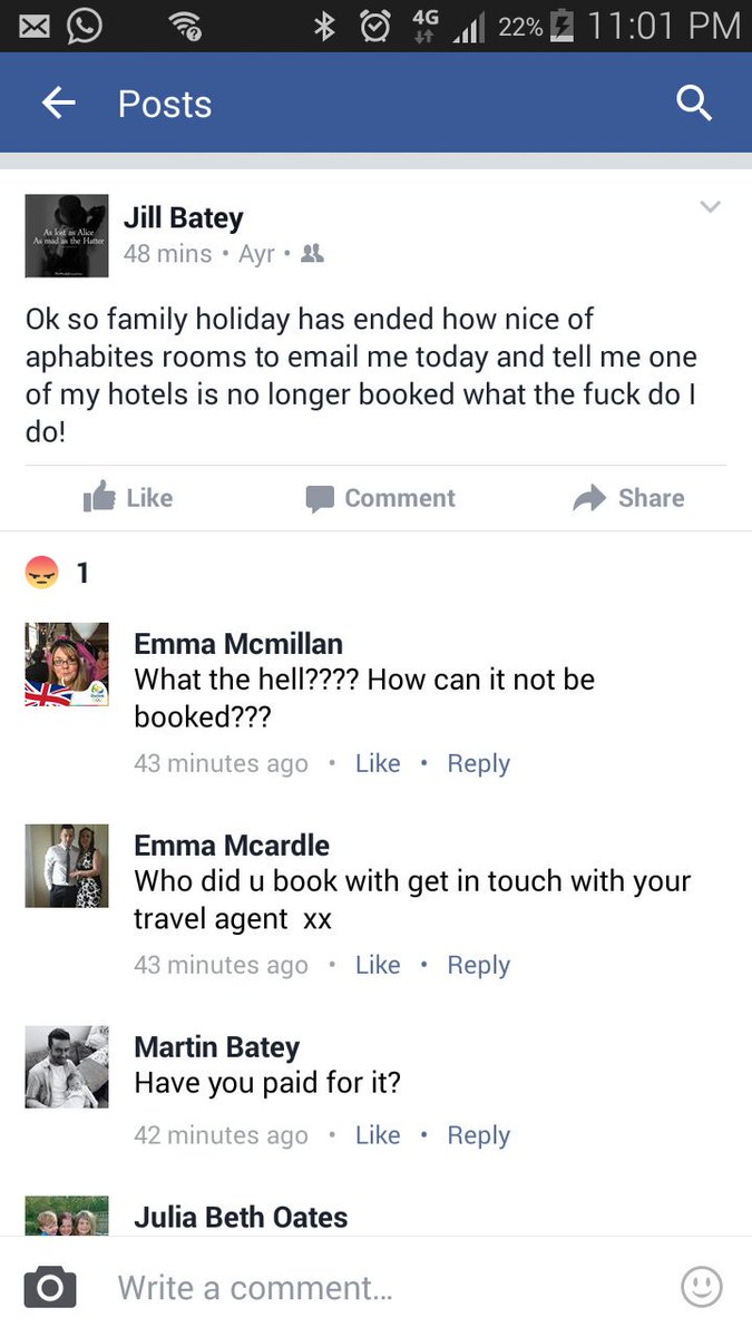 BateyMartin's tweet photo. @alpharooms Less than 24 hours until this family fly out and you cancel their booking? This seems professional! https://t.co/8HQTRUZclK