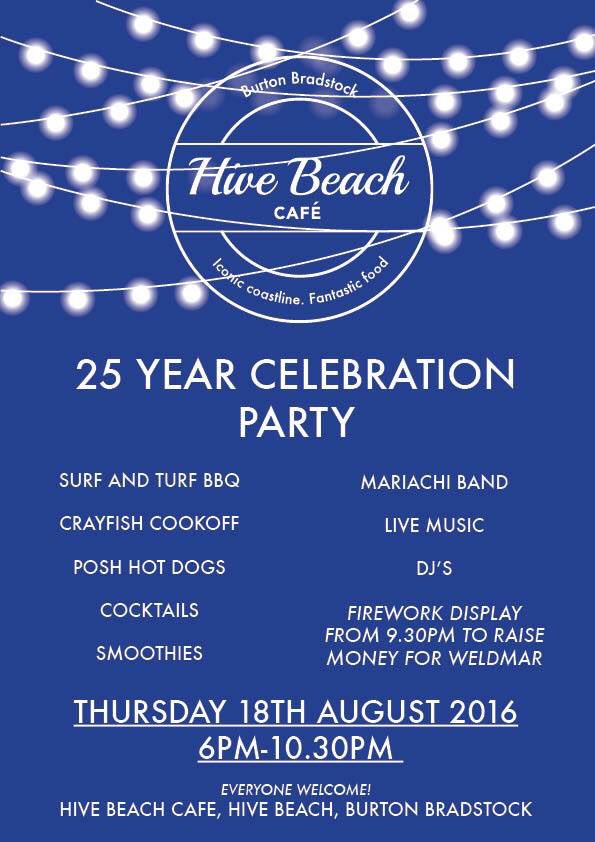 #hive25 is here! Next Thursday go celebrate with founder member @HiveBeachCafe #celebrate