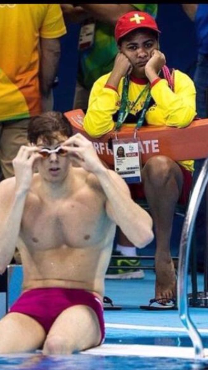 SiDennison's tweet photo. Lifeguarding at the Olympic swimming finals #fedup https://t.co/rmddOuqqBO