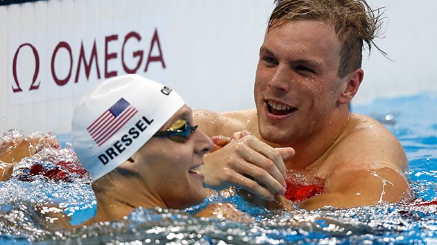 7Sport's tweet photo. ARE YOU KIDDING!? Aussie Kyle Chalmers storms to gold in 100m freestyle. WATCH: https://t.co/St5lmKt6iI #7Olympics https://t.co/b9u4itnPaV