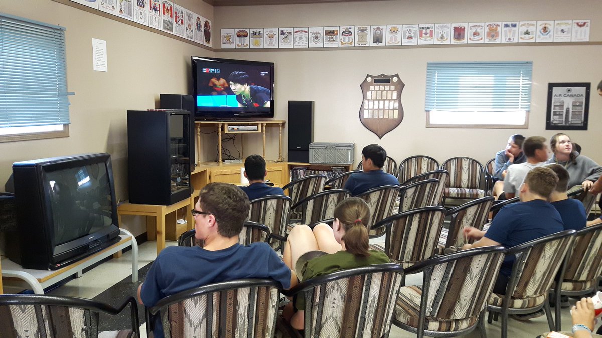 tamimarch's tweet photo. Watching the Olympics in the canteen @ColdLakeCTC #CLCTC2016 #Olympics https://t.co/UZke4zAb7R
