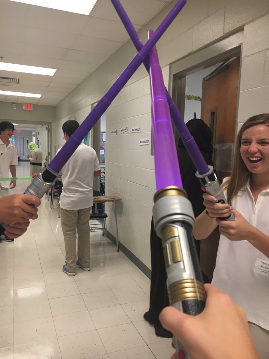 STARS_cghsnc's tweet photo. @STARS_cghsnc light saber dual during the #CGFresh2020 rush https://t.co/7LRljwatrE
