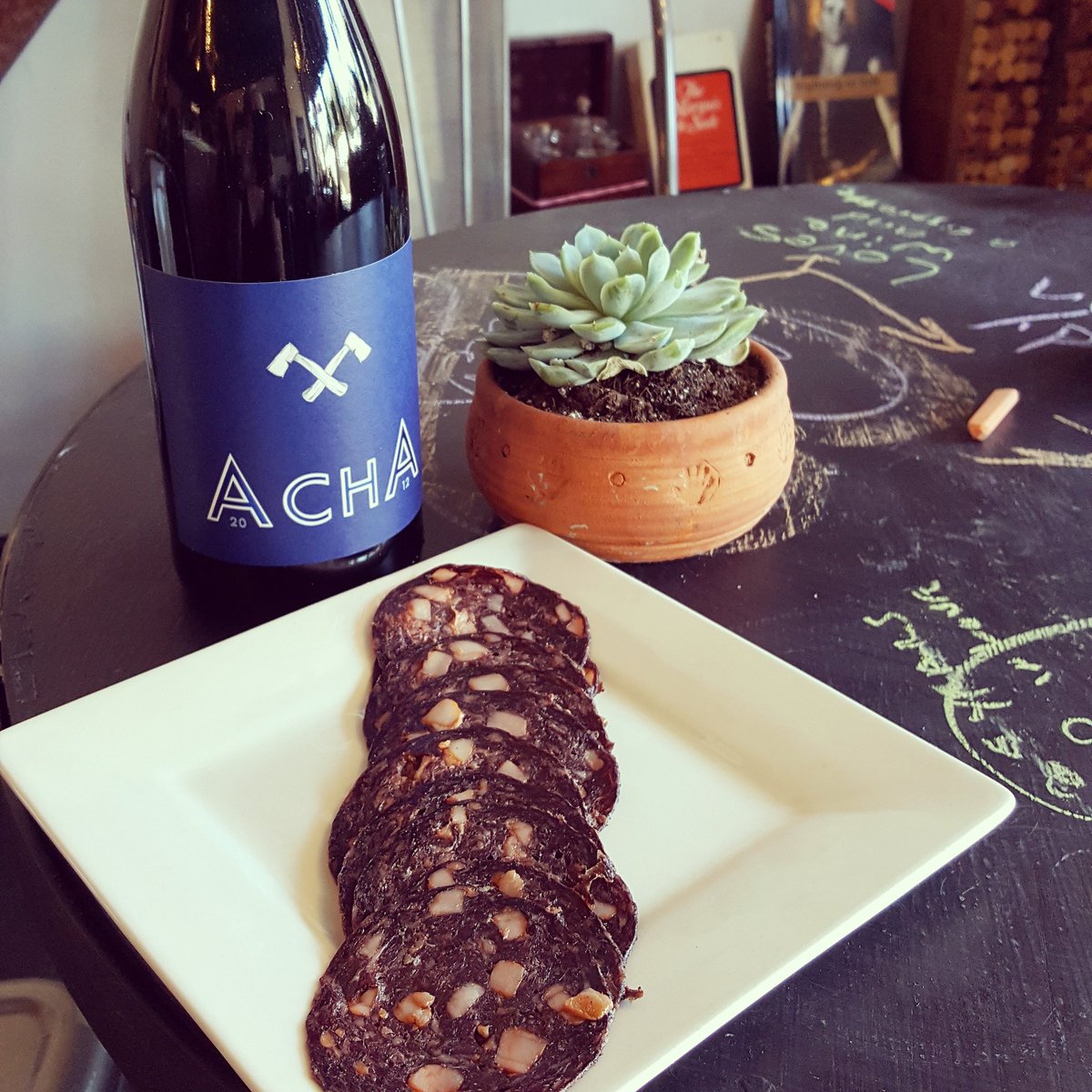 MarkHeroldWines's tweet photo. New favorite pairing, our 2012 Acha and @FattedCalf Spanish Blood Salami! 😋 #markherold #tastywines #foodpairing https://t.co/FLWOszWm5G