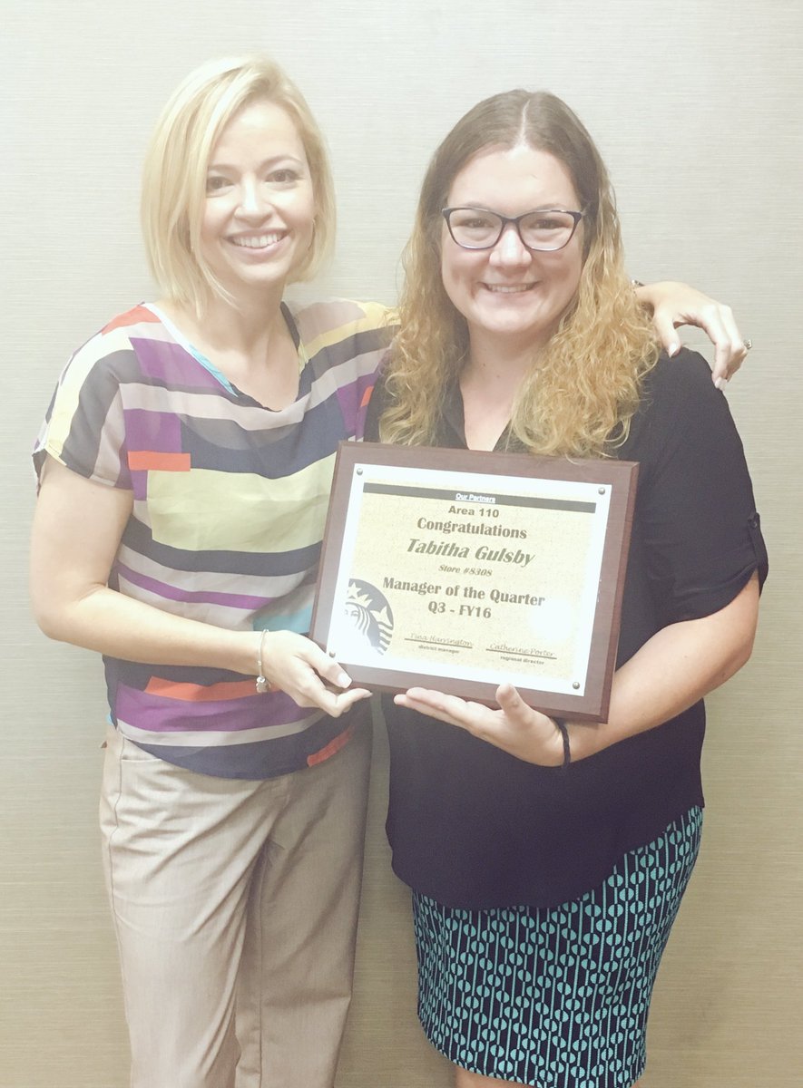 Celebrating Area 110's Manager of the Quarter #d949s Tabitha Gulsby! #tobeapartner <a href="/starbucksprtnrs/">Starbucks Partners</a>