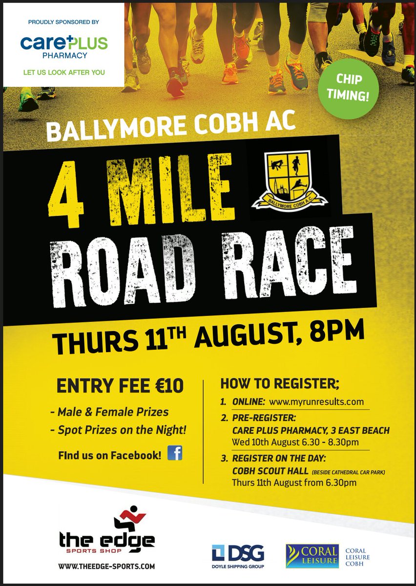 The crew setting up for pre-registrations for the Ballymore Cobh 4 mile race.