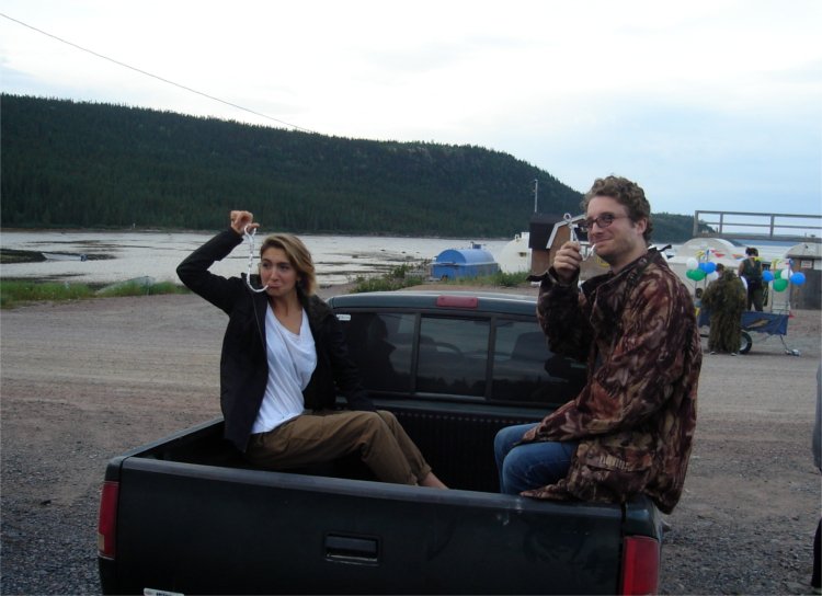 Piguttuit's tweet image. My co-workers are loving the 2016 Rigolet Salmon Festival. You could say they&apos;re hooked! #PolarPeeps #Nunatsiavut