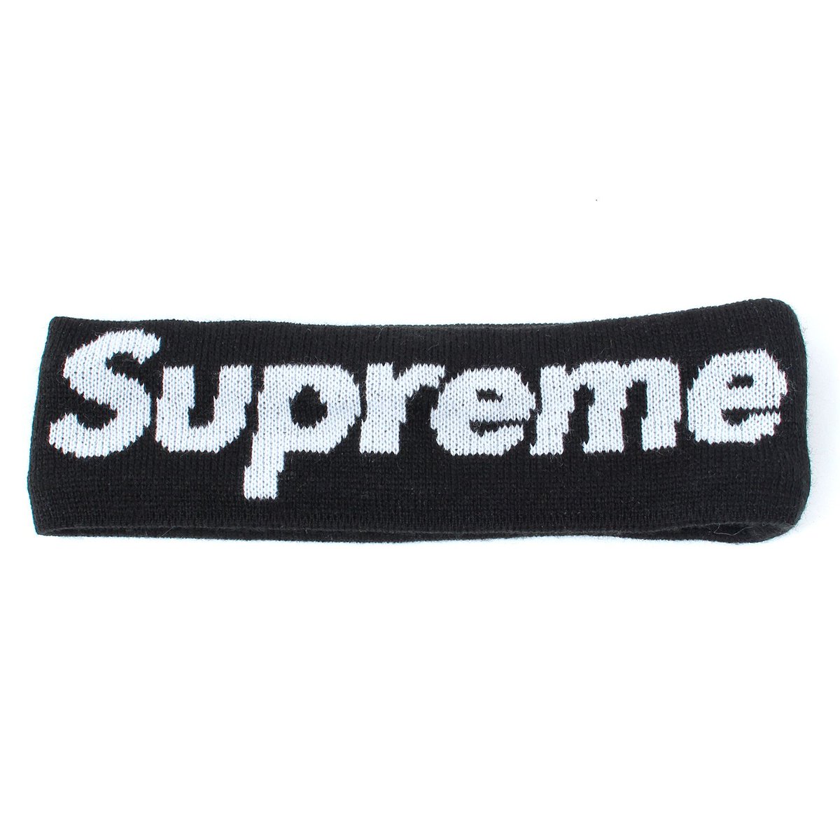 送料込 Supreme New Era Big Logo Headband 黒帽子
