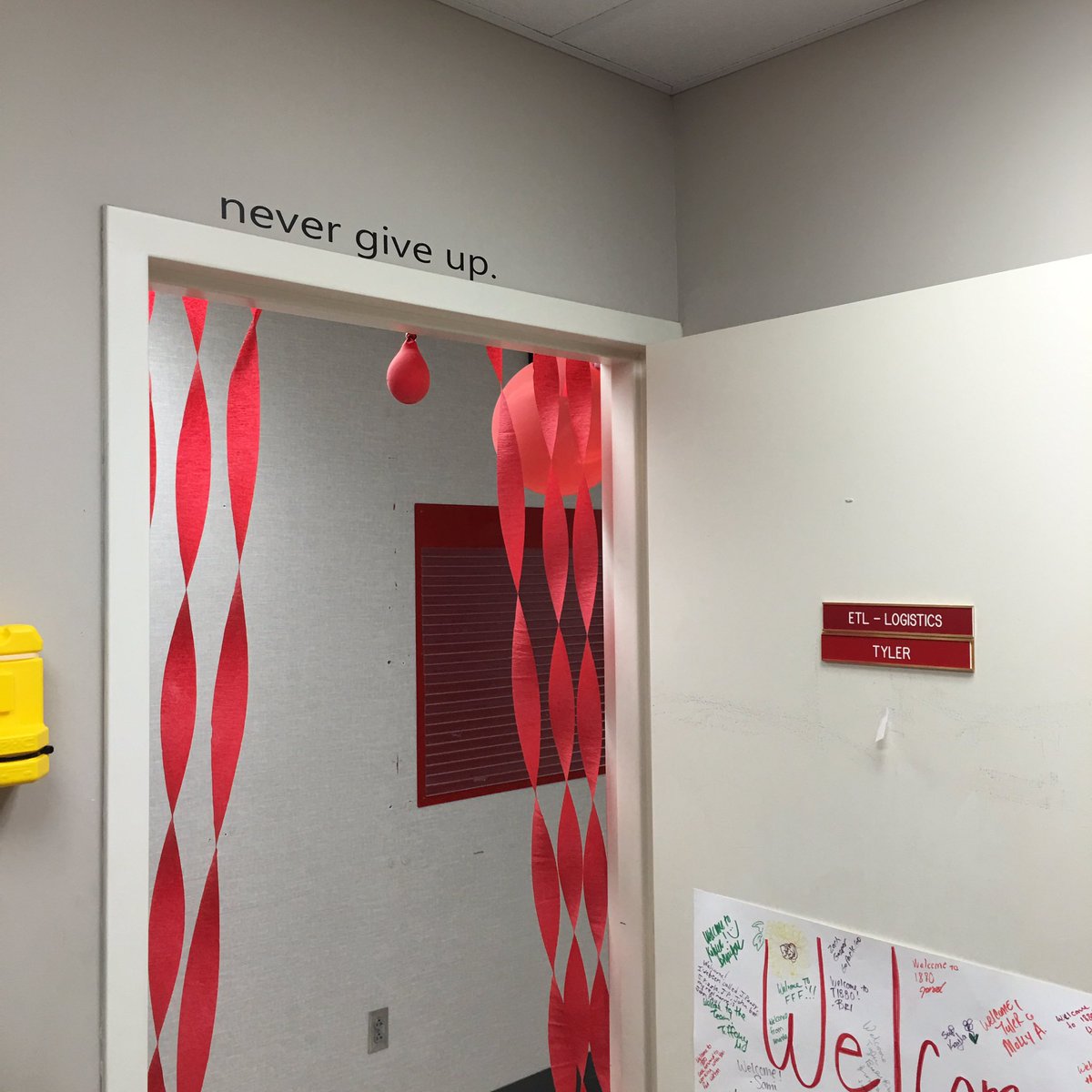 Making the office inspirational! It didn't come with a hashtag decal #NeverGiveUp <a href="/MrsSettz/">JulieAnn</a>