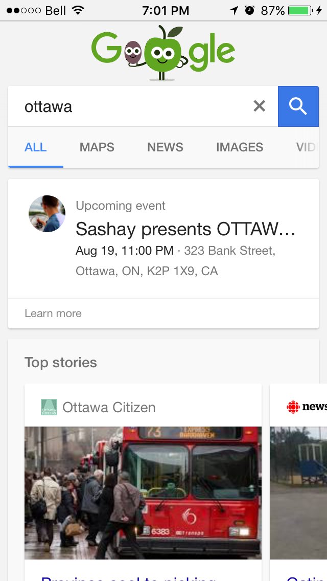 Geoshuwah's tweet image. tfw @google knows your plans for @OttCapitalPride better than you do #PredictiveTech #Creepin'