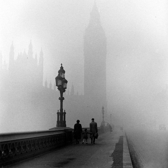 'London Fog' 1947..Photo by #HansWild (1912-1969) #London
