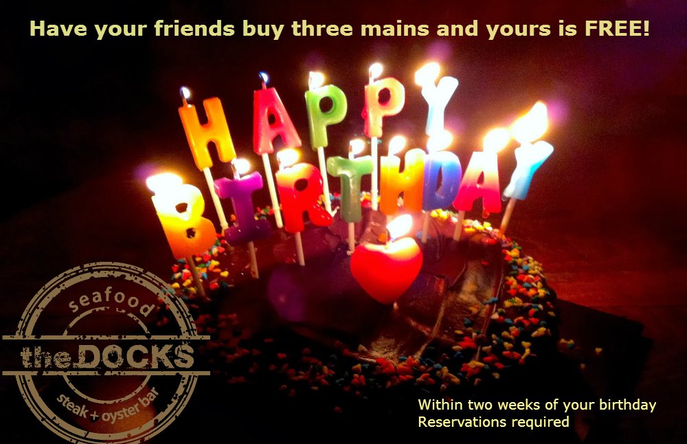 Your Birthday! Get your free entree! #yyj