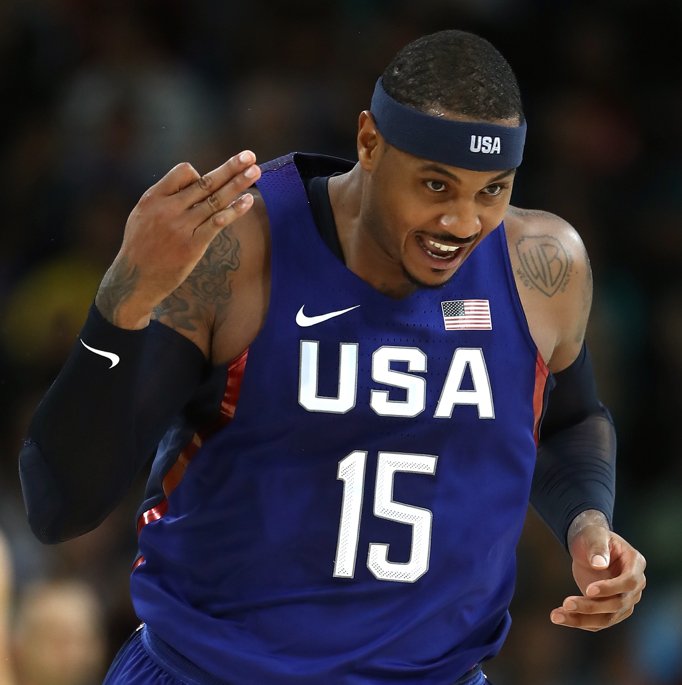 NBA's tweet photo. #USA improves to 3-0, defeats #AUS 98-88 on Carmelo Anthony's 31 points. Patty Mills finishes with 30. #Rio2016 https://t.co/tK77dFVonW