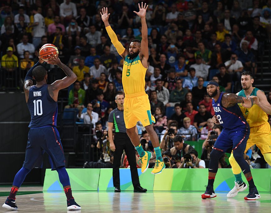 NBA's tweet photo. #USA improves to 3-0, defeats #AUS 98-88 on Carmelo Anthony's 31 points. Patty Mills finishes with 30. #Rio2016 https://t.co/tK77dFVonW