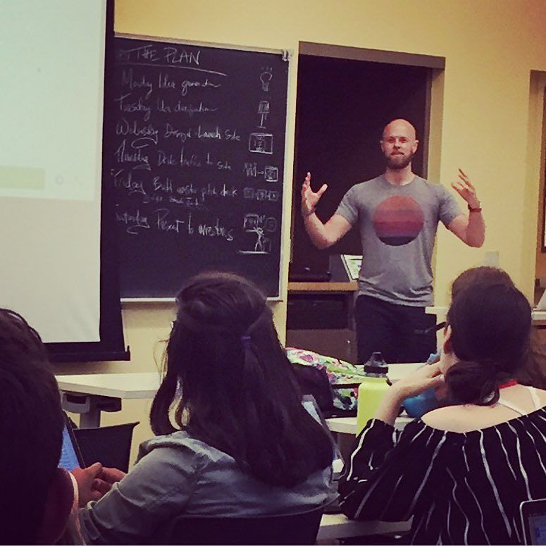 stlandau's tweet photo. Watching @shauntinney school 30+ teens for Young Entrepreneurs Business Week. Thx for the invite to speak! #yebw https://t.co/5nyQN0n7gV