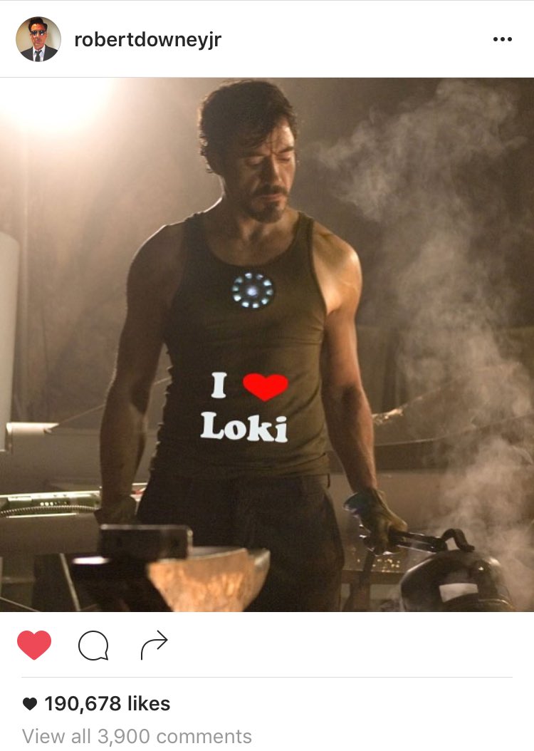 I think <a href="/RobertDowneyJr/">Robert Downey Jr</a> made it official! Loki loves Tony Stark, and Tony Stark loves Loki! ❤️