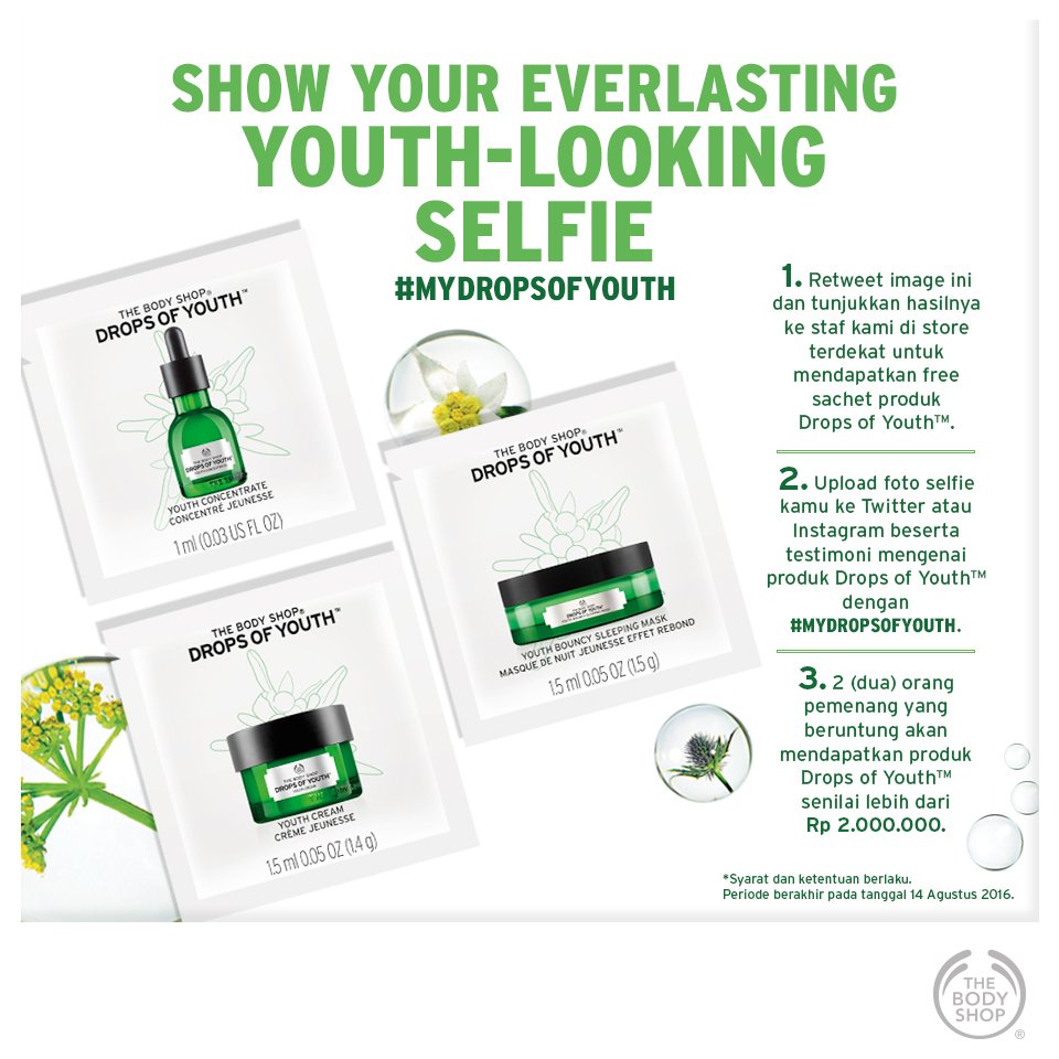 thebodyshopindo's tweet photo. Yuk RT & dptkan sample DOY di store TBS terdekat!
Dptkan hadiahnya dg ikut https://t.co/cdTttkrDNj
#MyDropsofYouth https://t.co/NuSxpMdmlG