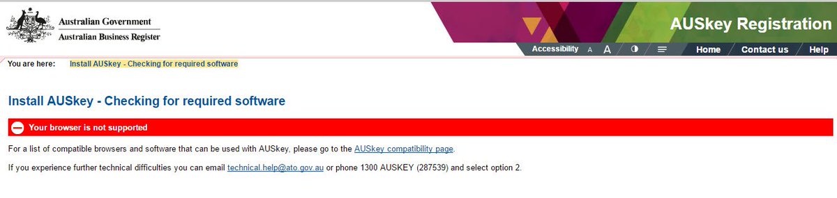 Clayton_Oates's tweet photo. #AUSKey - What do you mean @googlechrome is not compatible with your archaic solution @ato_gov_au https://t.co/rCIOVk5Huw