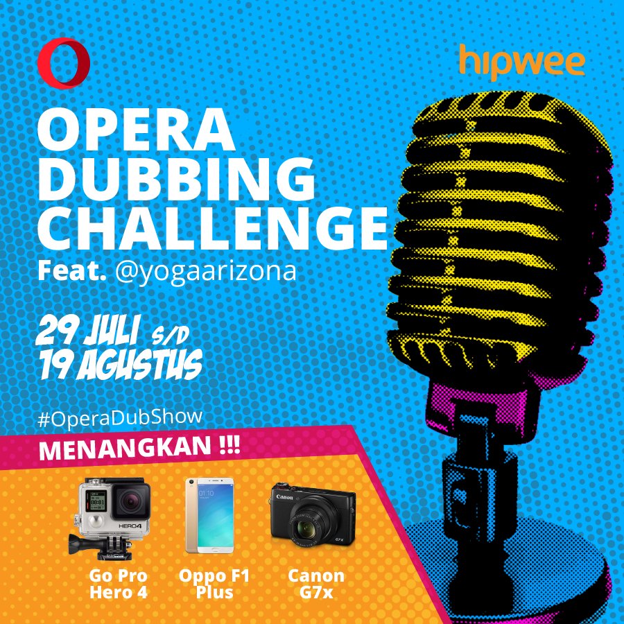 opera_id's tweet photo. Km suka bikin video? Yuk ikut #OperaDubShow berhadiah smartphone Oppo &amp; GoPro Hero4! Klik: https://t.co/XDXfB8K8ec https://t.co/Ew3QFT2J2Q