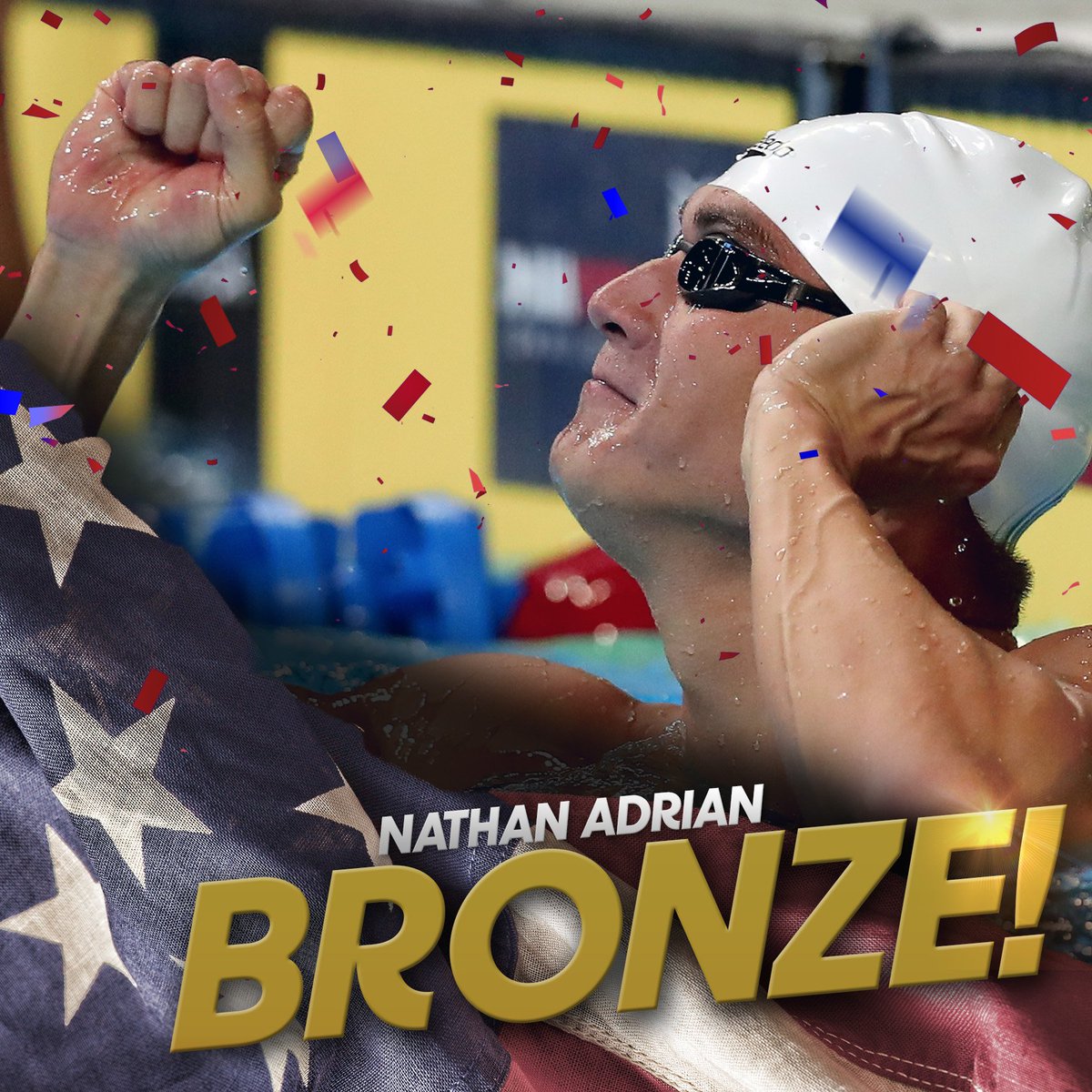NBCOlympics's tweet image. #BRONZE in the 100m Freestyle! 

@Nathangadrian wins his 6th Olympic medal. #Rio2016