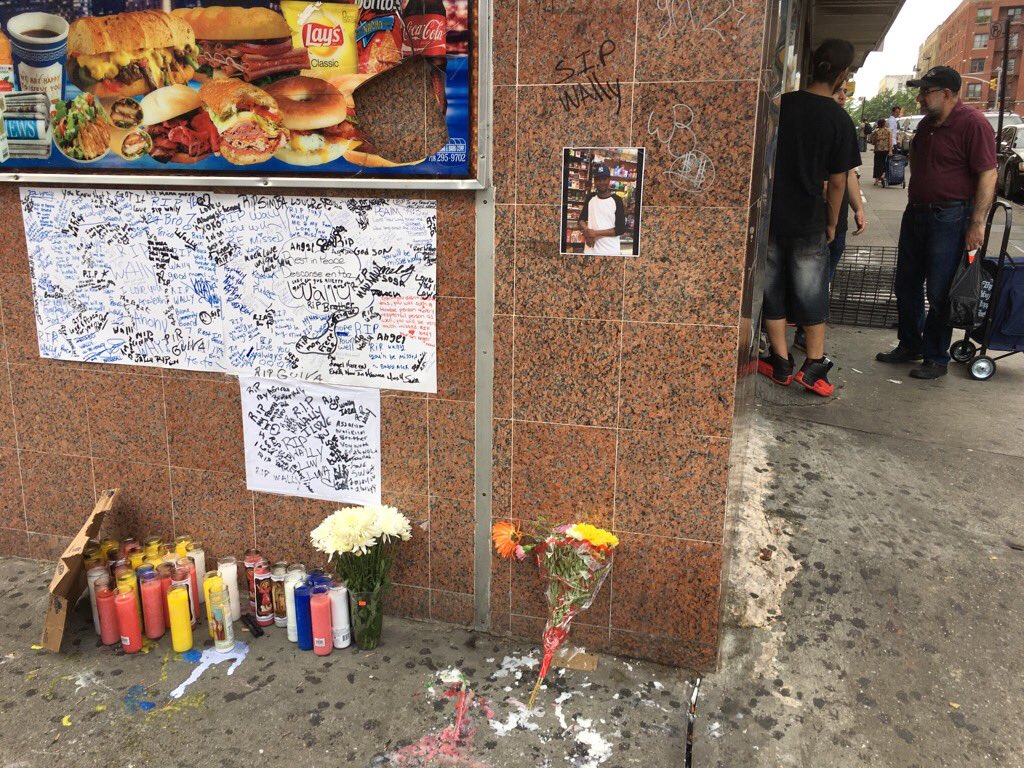 JoeyBoots's tweet image. Went by the memorial today for my neighborhood friend, slain bodega clerk, Wali Amara, shot and killed early Tuesday
