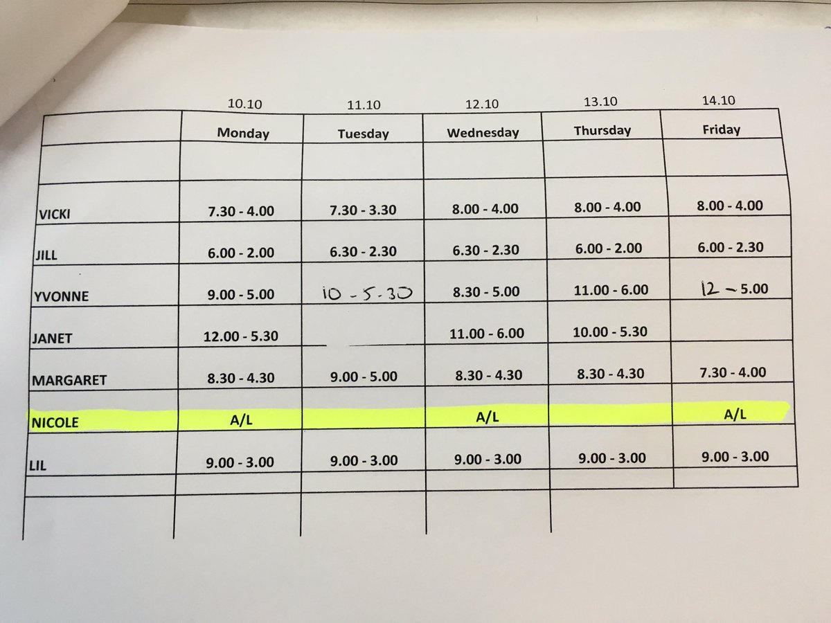 nicole21290's tweet image. Just got October&apos;s schedule. Officially my favourite month this year. By a mile. 😍 #holiday #lesshours