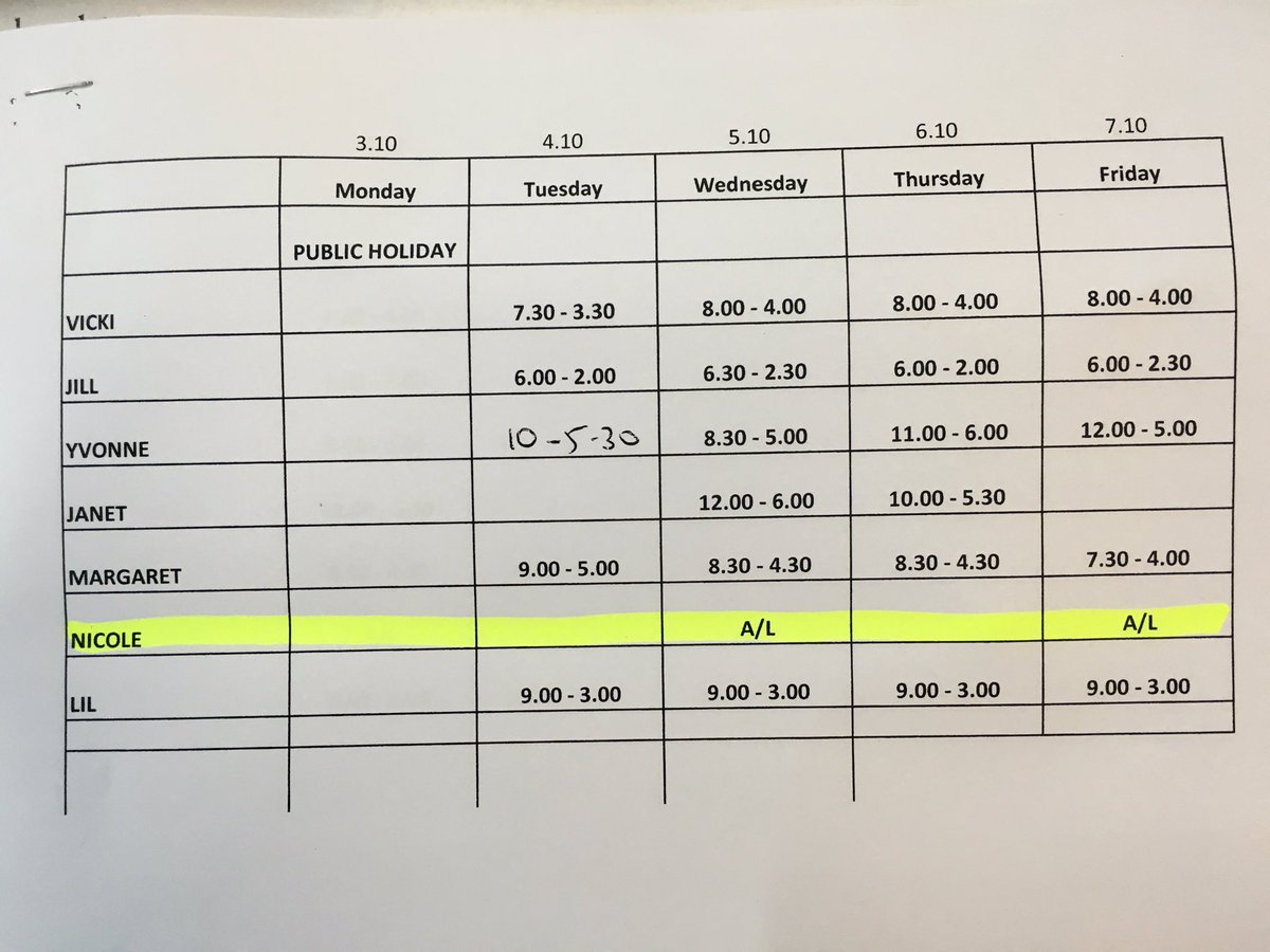 nicole21290's tweet image. Just got October&apos;s schedule. Officially my favourite month this year. By a mile. 😍 #holiday #lesshours