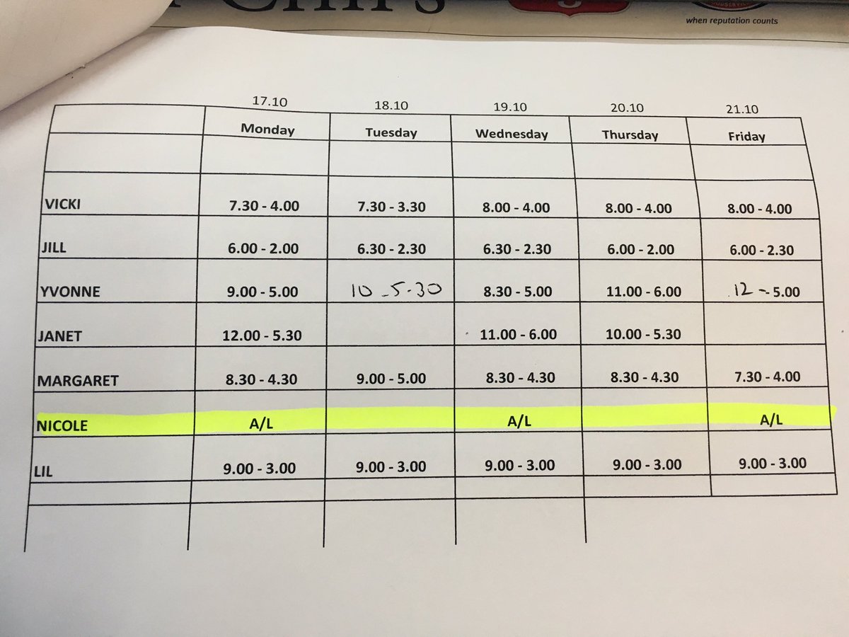 nicole21290's tweet image. Just got October&apos;s schedule. Officially my favourite month this year. By a mile. 😍 #holiday #lesshours