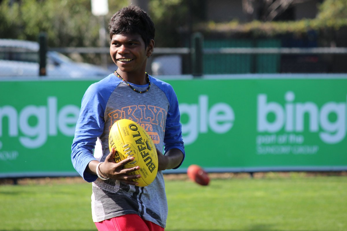 Richmond_FC's tweet photo. Maurice Jnr dropped into Tigerland today as part of Tiwi College team playing Scotch. Reunited with @DanielRioli too https://t.co/anleHfSYbx