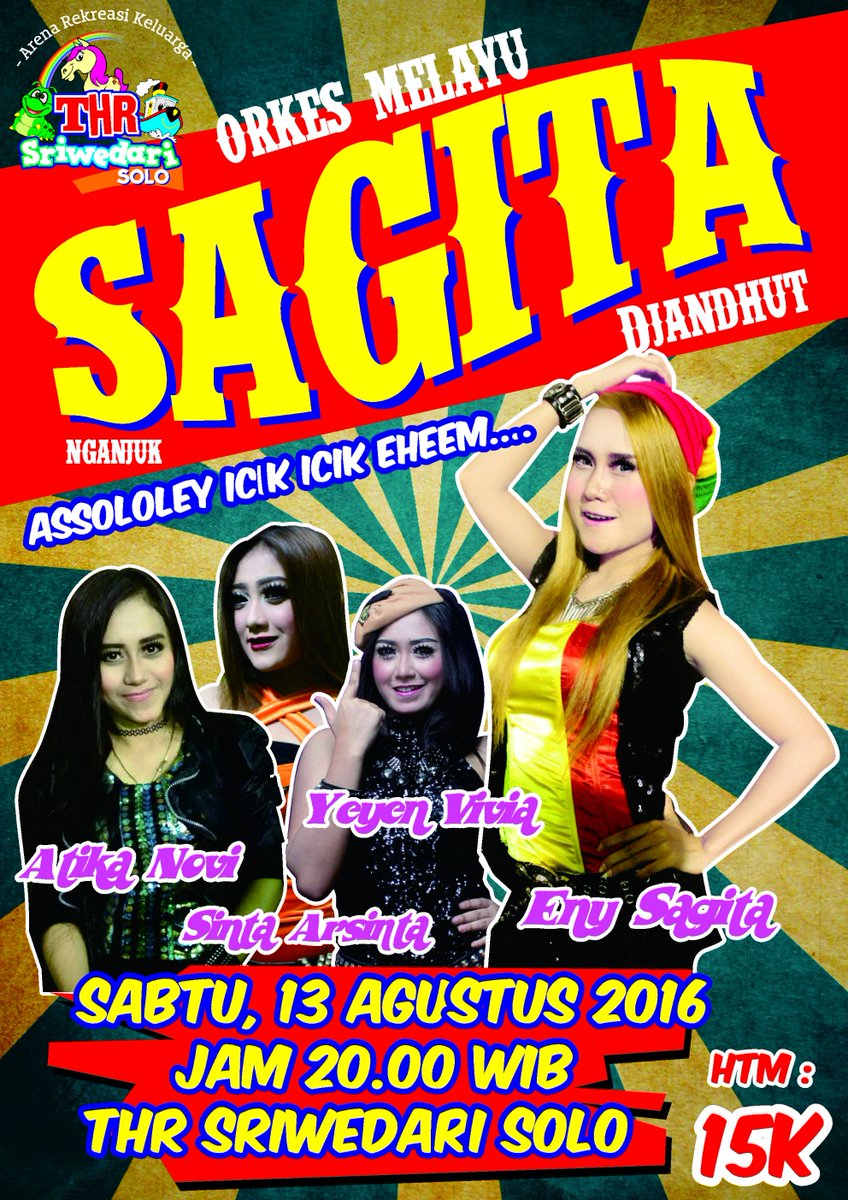 OM. SAGITA with <a href="/EnySagita_ES/">Eny Sagita</a> Sabtu, 13 Agustus 2016, Jam 8 Malam. HTM: 15K <a href="/AgendaSOLO/">IG : @AGENDASOLO</a> <a href="/Zona_Solo/">IG: Zona_Solo</a> @soloinfoID