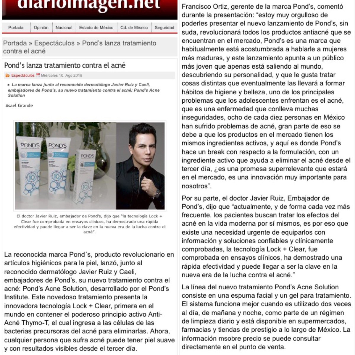 CuidadoPiel_'s tweet photo. Felicidades al #Dr @javierderma y a @CaELiKe por sumarse con @PONDS y estar siempre al #CuidadoPiel https://t.co/zQBhum9BqI