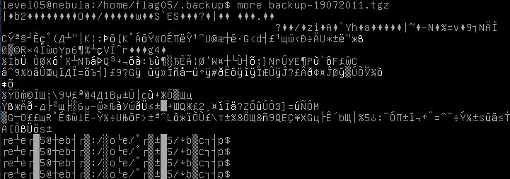 sn0wpea's tweet photo. @exploitexercise Why does "more backup-19072011.tgz" turns the shell into garbage? https://t.co/PzeQsbikB8