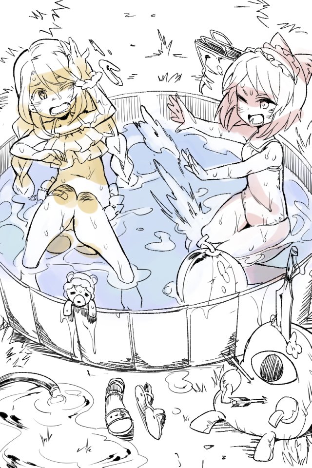 『夏の間に頑張って一人でも多く政霊の水着を描こう②』 シェロブ・ビッグベア&ヒラリー・イトウ  #政剣マニフェスティア 