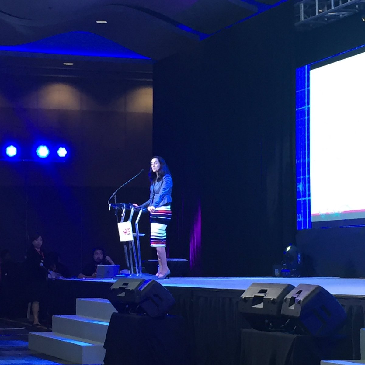 On stage: Ms. Claire Mula , Co-founder &amp; Executive Director of Sprookie PLE LTD #Nrce2016