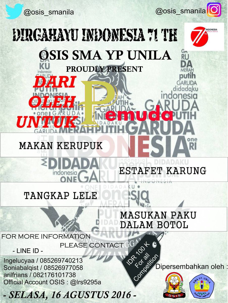 Jika tidak mengikuti perlombaan maka akan di-DENDA Rp 100.000,-/cabang perlombaan. -c-