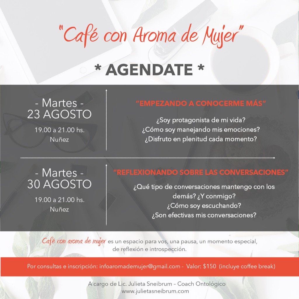 GradosSeis's tweet image. Una nueva edición de &amp;gt; "Café con Aroma de Mujer" /www.seisgrados.com.ar /// INSCRIPCIONES ABIERTAS