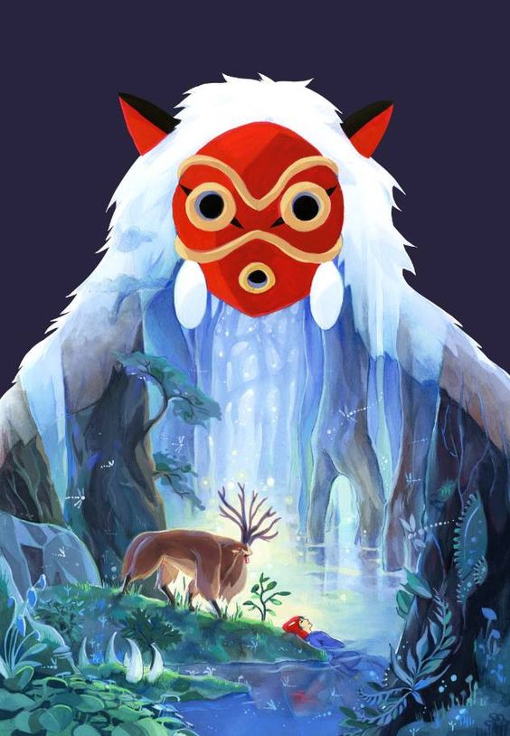 thehorrorland's tweet photo. Beautiful fan art for Princess Mononoke.  #anime #ghibli #forestprincess https://t.co/SiWTFcu8UU