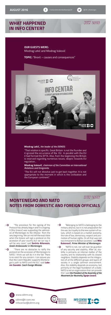 CDT_Montenegro's tweet image. July in #NATO #Montenegro #Infocenter #newsletter