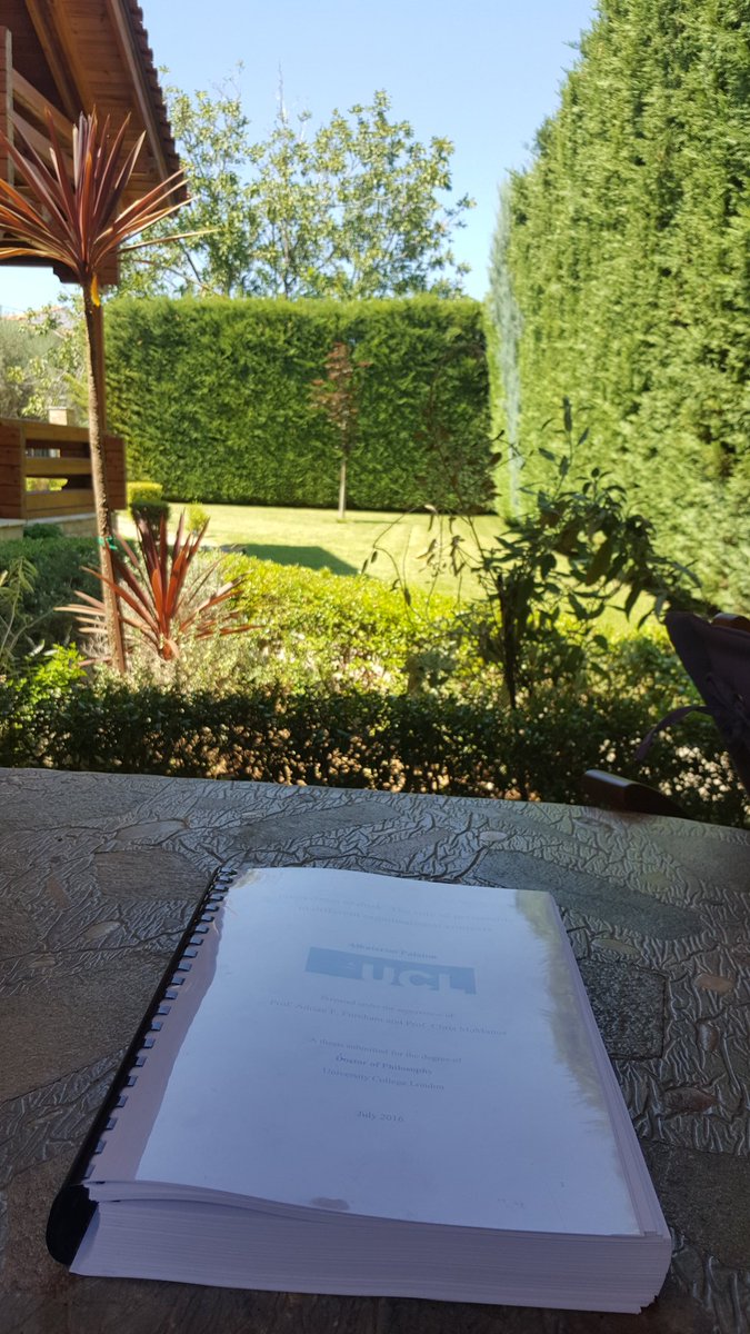 KatPalaiou's tweet photo. No rest for a #PhD student. Preparing for my #viva during holidays. This process will never end. #phdlife #UCL #sad https://t.co/11L5QCHzNF