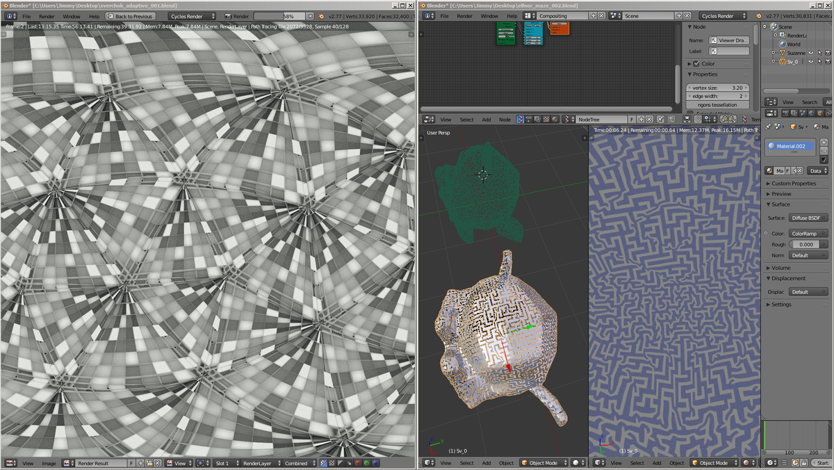 jimmygunawanapp's tweet photo. #sverchok #b3d Back to Sverchok, the beautiful snake. #procedural #generative #algorithm #elfnor #maze https://t.co/c7KPkDTECa